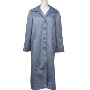 London Fog Light Blue Trench Coat Size 14 Reg